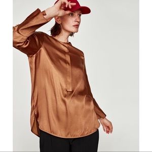 NWOT ZARA Satin Blouse